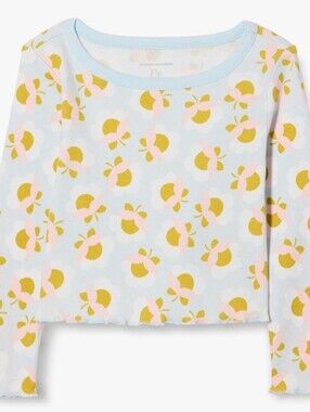 Amazon Essentials Girls Toddlers' Long-Sleeve Cropped Rib Top